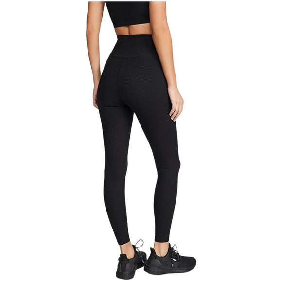 Year of Ours Veronica Ribbed Leggings Cross Waistband Dance Yoga Black M - Picture 7 of 7
